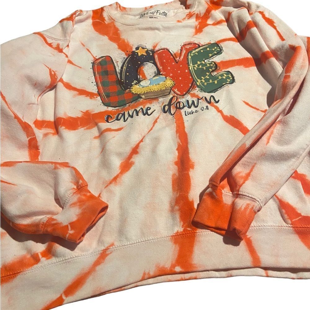 Love in Faith beautiful size XL “Love came die .” Luke 2:11 perfect condition
